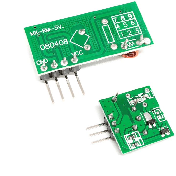 RF Wireless Module Pair (433MHZ) - 433MHz RF transmitter-receiver module for wireless data transmission. -Robocraze