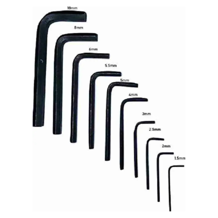 SS Short Allen Key Standard Set 1.5-10 MM (Set of 10)