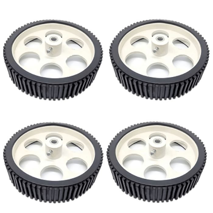10 X 2 Cm Gear Motor Robot Wheel, Tyres for 6 mm Shaft Geared Dc Motor - 4 Pieces