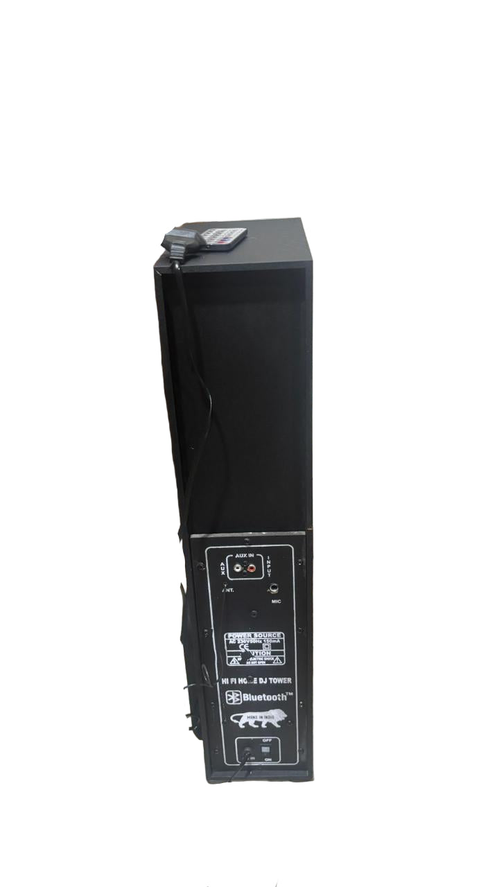 Maha LSK BIG BLASTER Bluetooth Tower Speaker - Wood Finish, Dual 5" Woofers, & Dynamic RGB Lights