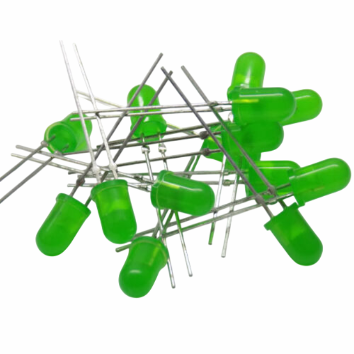 10mm Bright Green LED - 10pcs Pack