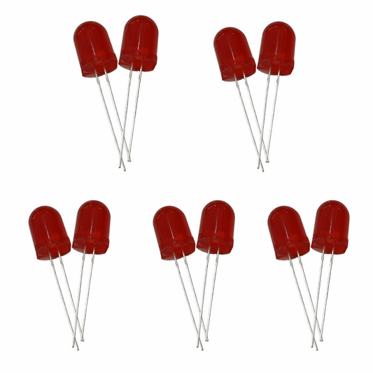 10mm Bright Red LED – 10 Pcs Pack