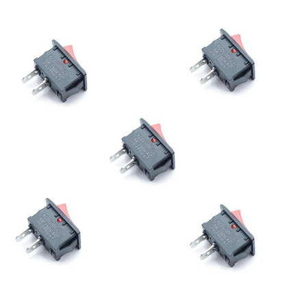 Rocker Switch Mini On Off SPST 2 Pin (Pack of 5)
