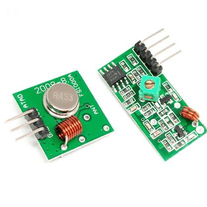 RF Wireless Module Pair (433MHZ) - 433MHz RF transmitter-receiver module for wireless data transmission. -Robocraze