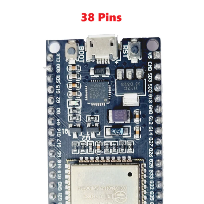 ESP32 NodeMCU (38-Pin) WiFi + BLE – Ideal for IoT. -Nodemcu ESP Board -Robocraze