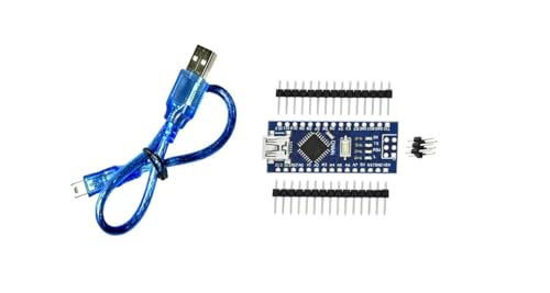 Improved Version Nano V3 Board compatible with Arduino | Nano V3 Board with Soldered Pins and USB Cable for Beginners or Robotics Starter Kits Compatible Arduino Nano V3