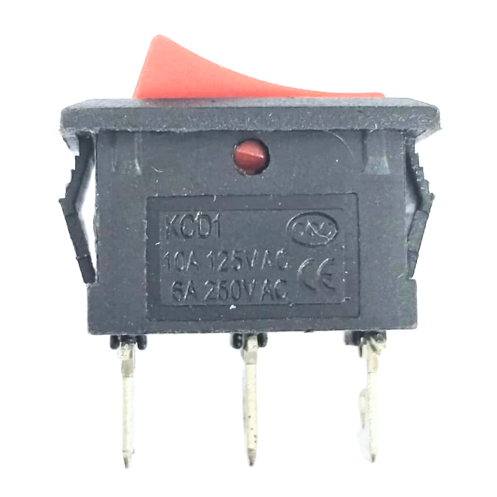 6 A 250V 3 pin SPDT ON-OFF Rocker Switch (JL MRS 102 BK)