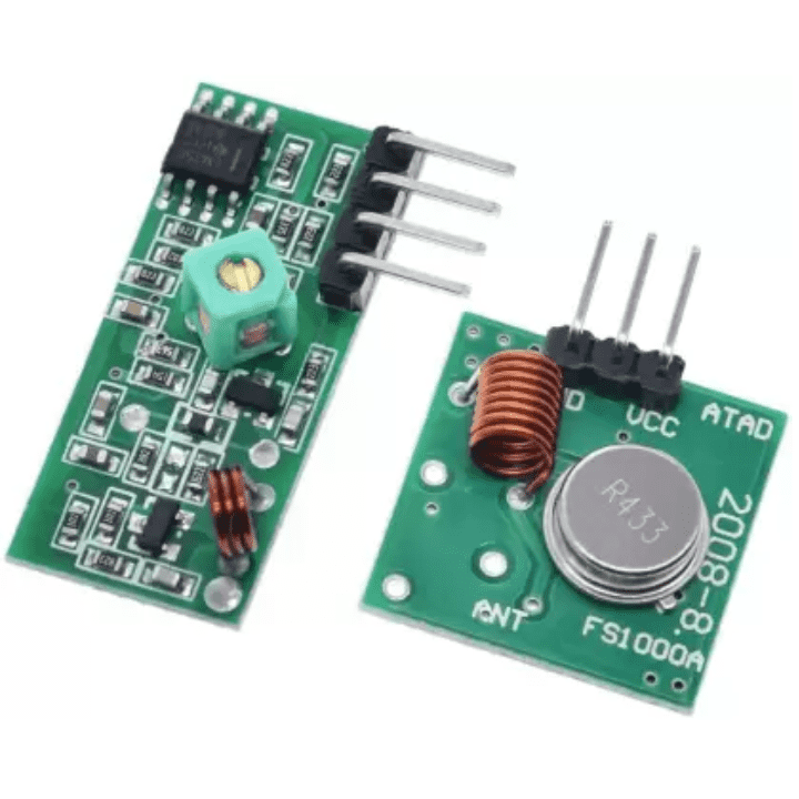RF Wireless Module Pair (433MHZ) - 433MHz RF transmitter-receiver module for wireless data transmission. -Robocraze