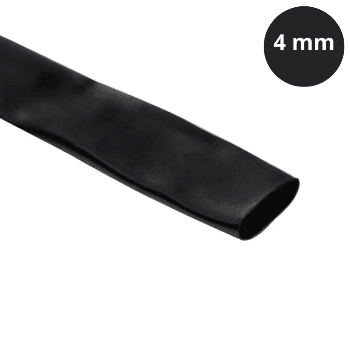 4mm Heat Shrink Tube Black - 1 Meter