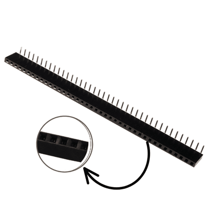 1x40 2.54mm Pitch Female Berg Strip Header (Right Angle)