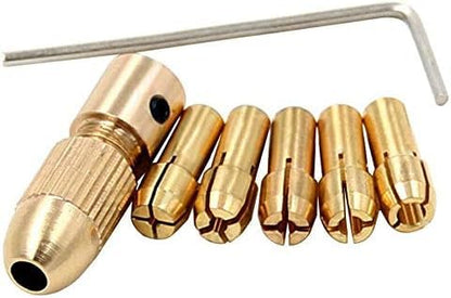 RS-555 Motor Drill Chuck 0.5-3MM Brass Mini Drill Chuck Set Compatible with Rotary Tools 5pcs Precision Collet for DIY PCB ABS Plastic Metal Drilling Rduino UNO Projects