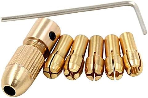 RS-555 Motor Drill Chuck 0.5-3MM Brass Mini Drill Chuck Set Compatible with Rotary Tools 5pcs Precision Collet for DIY PCB ABS Plastic Metal Drilling Rduino UNO Projects