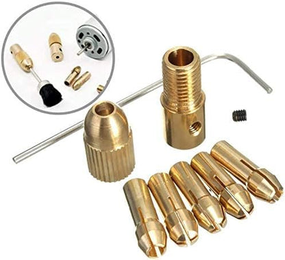 RS-555 Motor Drill Chuck 0.5-3MM Brass Mini Drill Chuck Set Compatible with Rotary Tools 5pcs Precision Collet for DIY PCB ABS Plastic Metal Drilling Rduino UNO Projects