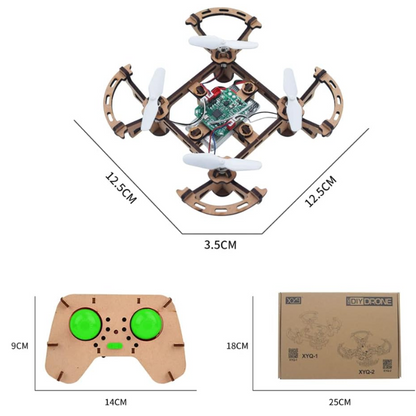GKFESCC RC DIY Wooden Drone Kit for Kids for Ages 5-10+