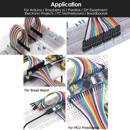 Jumper Wire Set - M2M, M2F, F2F (40 pcs each) – Ideal for Arduino & prototyping. Electronic Components - Robocraze