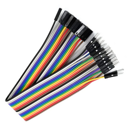 Male to Female Jumper Wires (20cm) (20pcs) – Essential jumper wires for projects. Electronic Components - Robocraze
