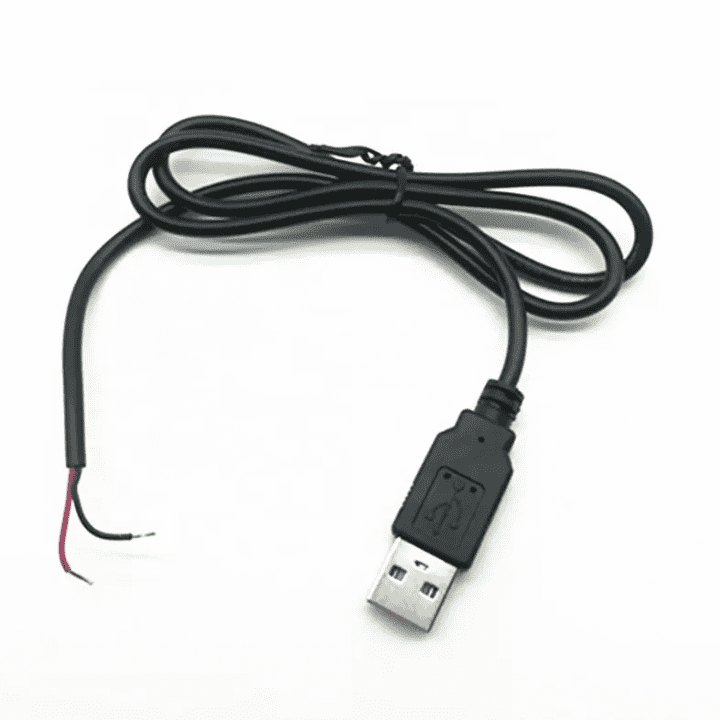 One-Sided Micro USB To USB Power Cable 2.0 2-Pin Wire (1 Meter)