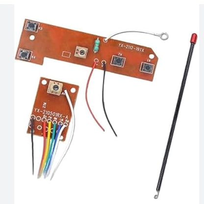 4CH RC Remote Control Transmitter & Receiver Kit | 27MHz Radio System with Antenna | Long Range DIY RC Toy Car, Boat & Truck Electronics (1 Pack)