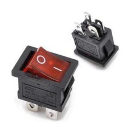 Rocker switch 6A 250V SPDT 4 PIN Red LED