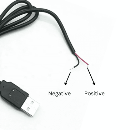 One-Sided Micro USB To USB Power Cable 2.0 2-Pin Wire (1 Meter)