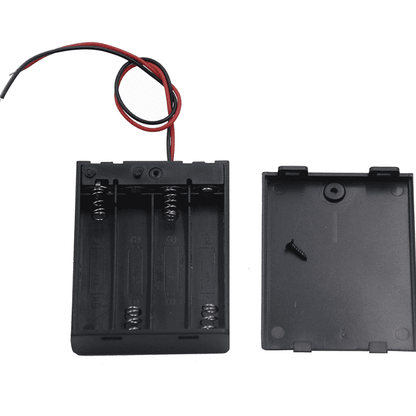 4 x 1.5V AA battery holder with cover and On/Off Switch