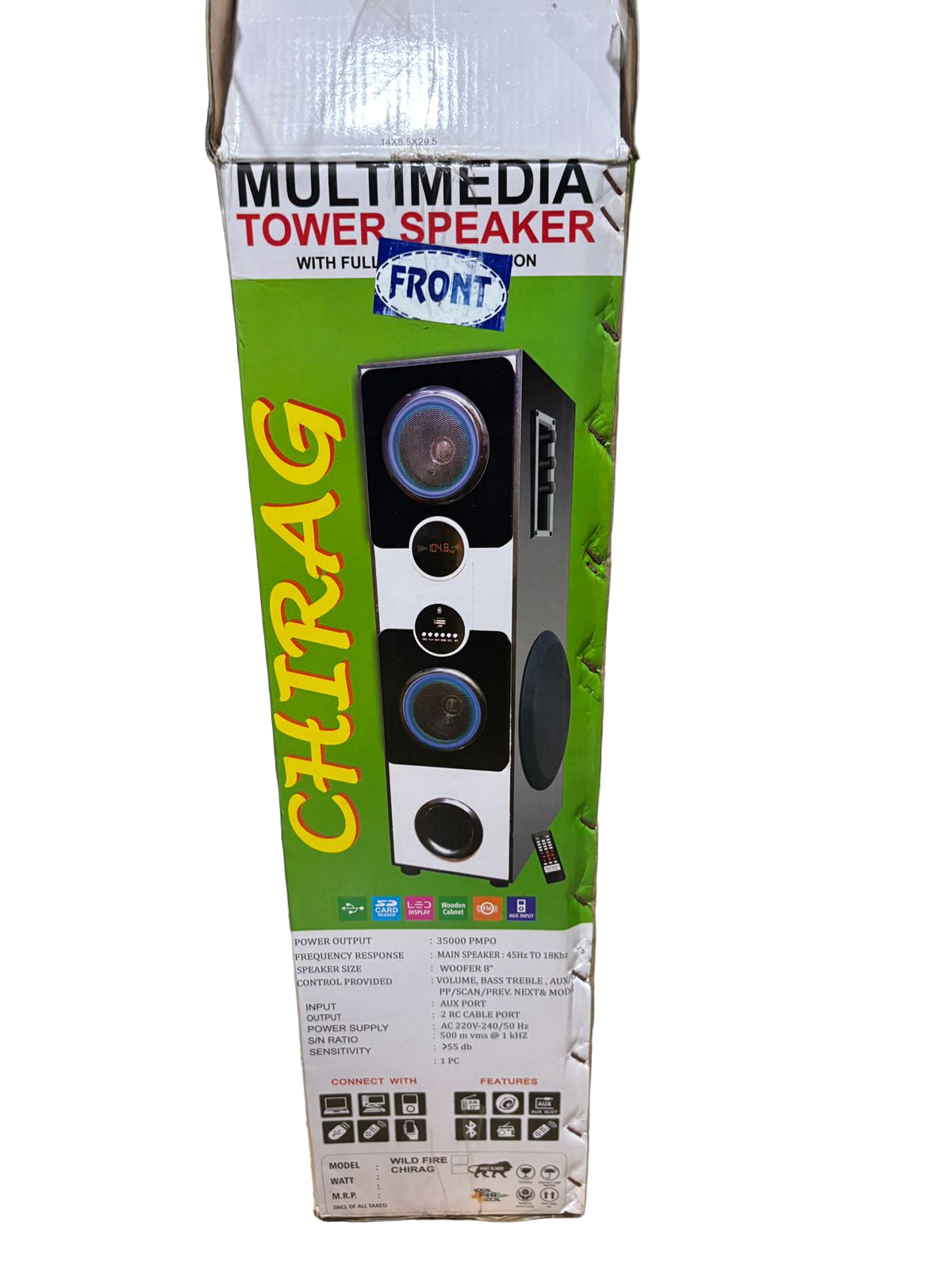 Maha LSK "WILD FIRE CHIRAG" Multimedia Tower Speaker - 8" Woofer, TWS, & 35000W PMPO