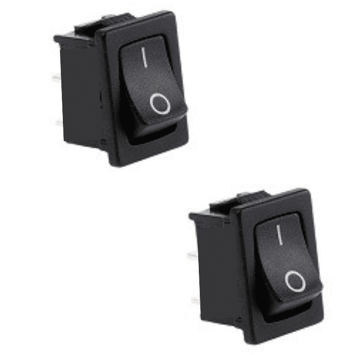 2 Pin Mini On-Off SPST Rocker Switch (19 x 13mm) - Pack of 2