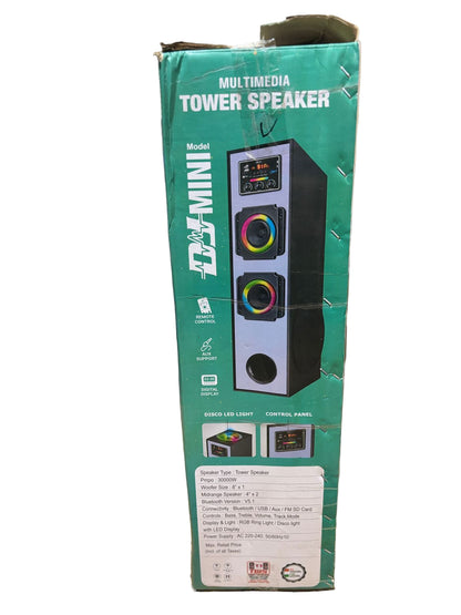 LSK Multimedia DJ Tower Speaker with TWS, Disco LED Lights, Bluetooth & Wireless Mic Support