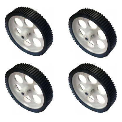 10 X 2 Cm Gear Motor Robot Wheel, Tyres for 6 mm Shaft Geared Dc Motor - 4 Pieces
