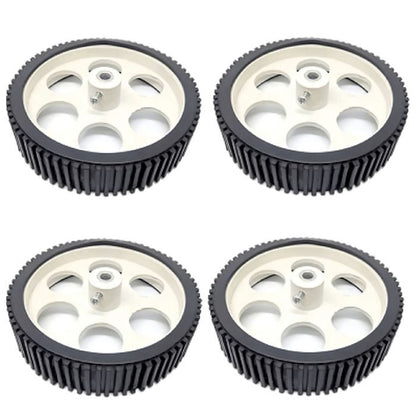 10 X 2 Cm Gear Motor Robot Wheel, Tyres for 6 mm Shaft Geared Dc Motor - 4 Pieces