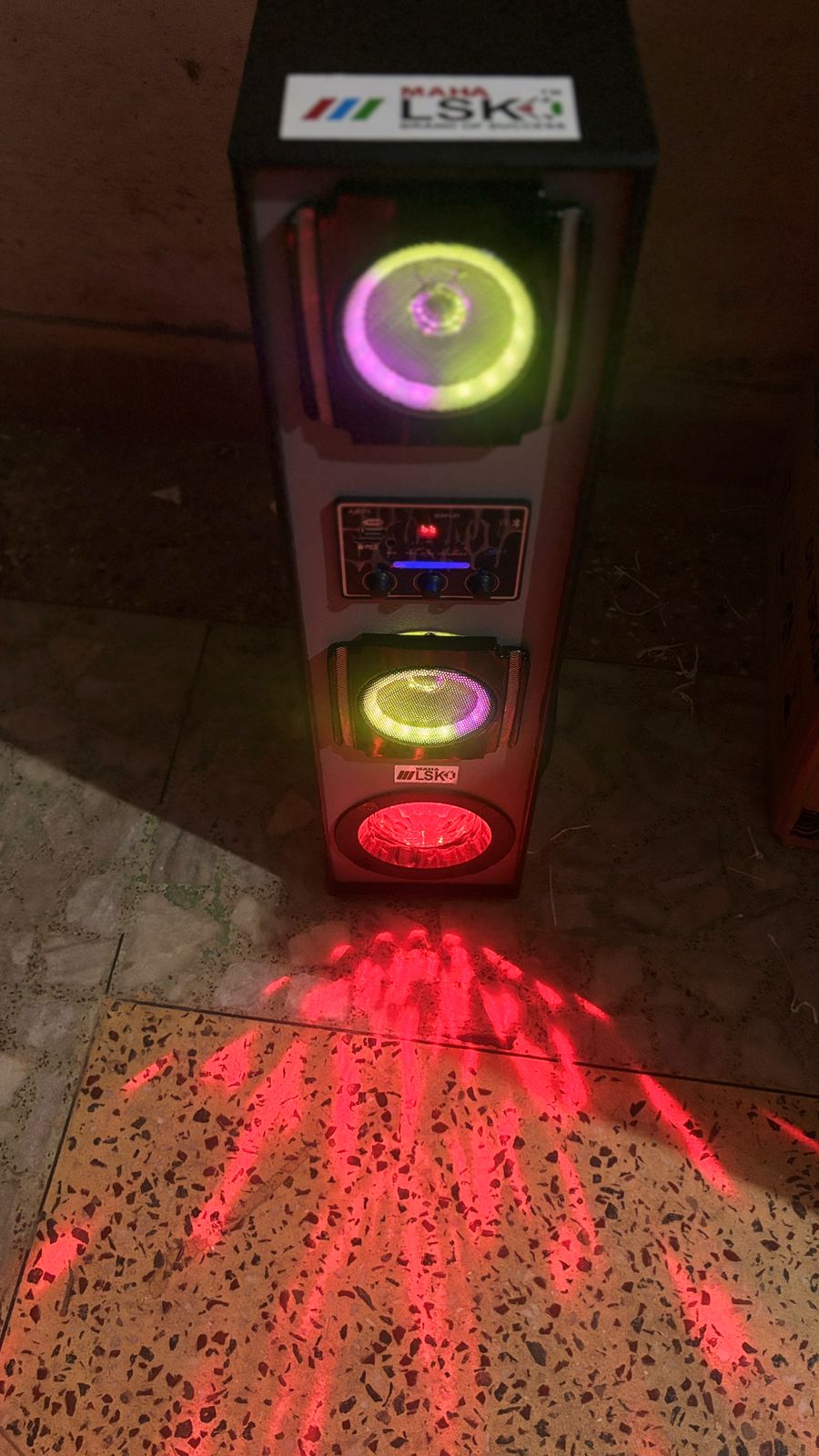 Maha LSKO DJ Mini 30000W PMPO Tower Speaker with TWS, Disco LED Lights & HI-FI Bass