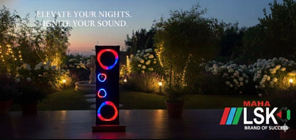 MAHA LSK GABBAR 2.1 Hi-Fi Floor Standing Multimedia Speaker System with Dual 8" Woofers and RGB Lights