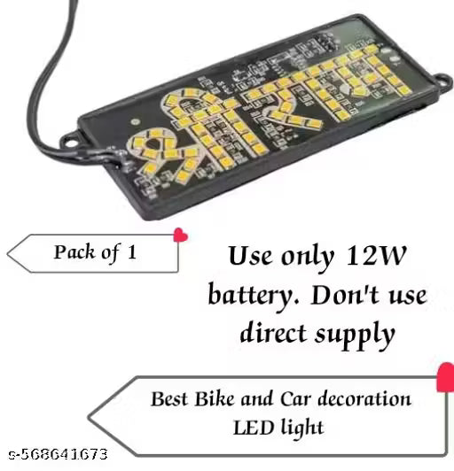 Sree Ram LED light, Universal 12W Waterproof LED Strip Light for Bike & Car Decoration - Bright Accent Lighting