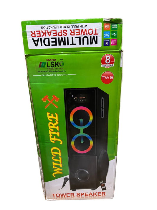 Maha LSK "WILD FIRE CHIRAG" Multimedia Tower Speaker - 8" Woofer, TWS, & 35000W PMPO