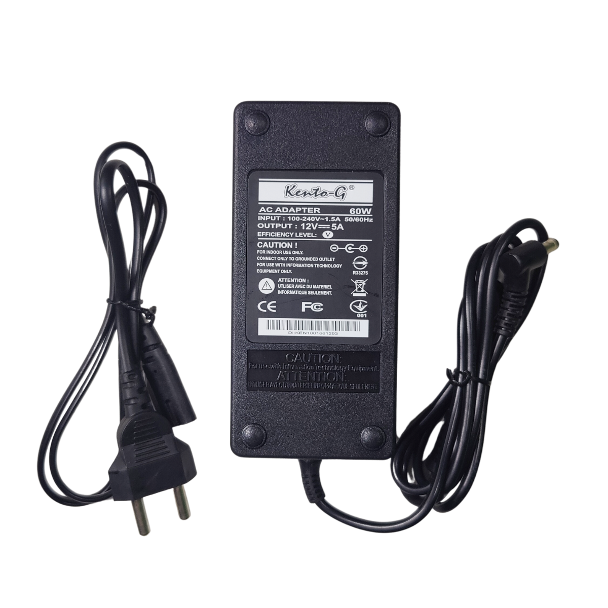 MAHA LSK-G 12V Power Adapter 5A 60W with 5.5mm DC Plug Standard AC to DC Power Supply
