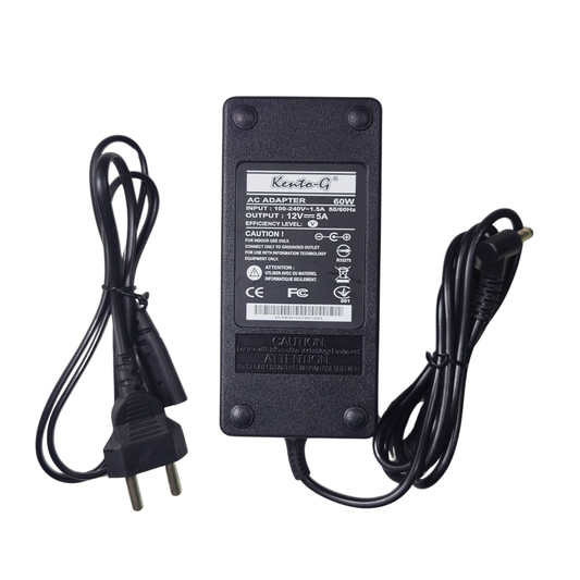 MAHA LSK-G 12V Power Adapter 5A 60W with 5.5mm DC Plug Standard AC to DC Power Supply