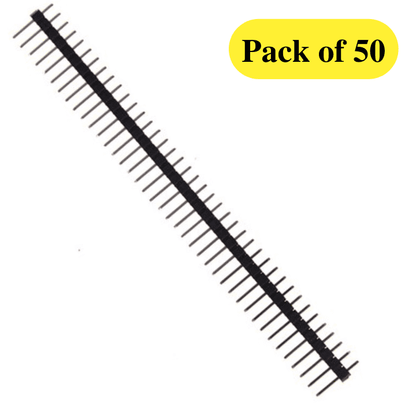 40x1 Pin 2.54mm Single Row Straight Male Pin Header Strip (Pack of 50)