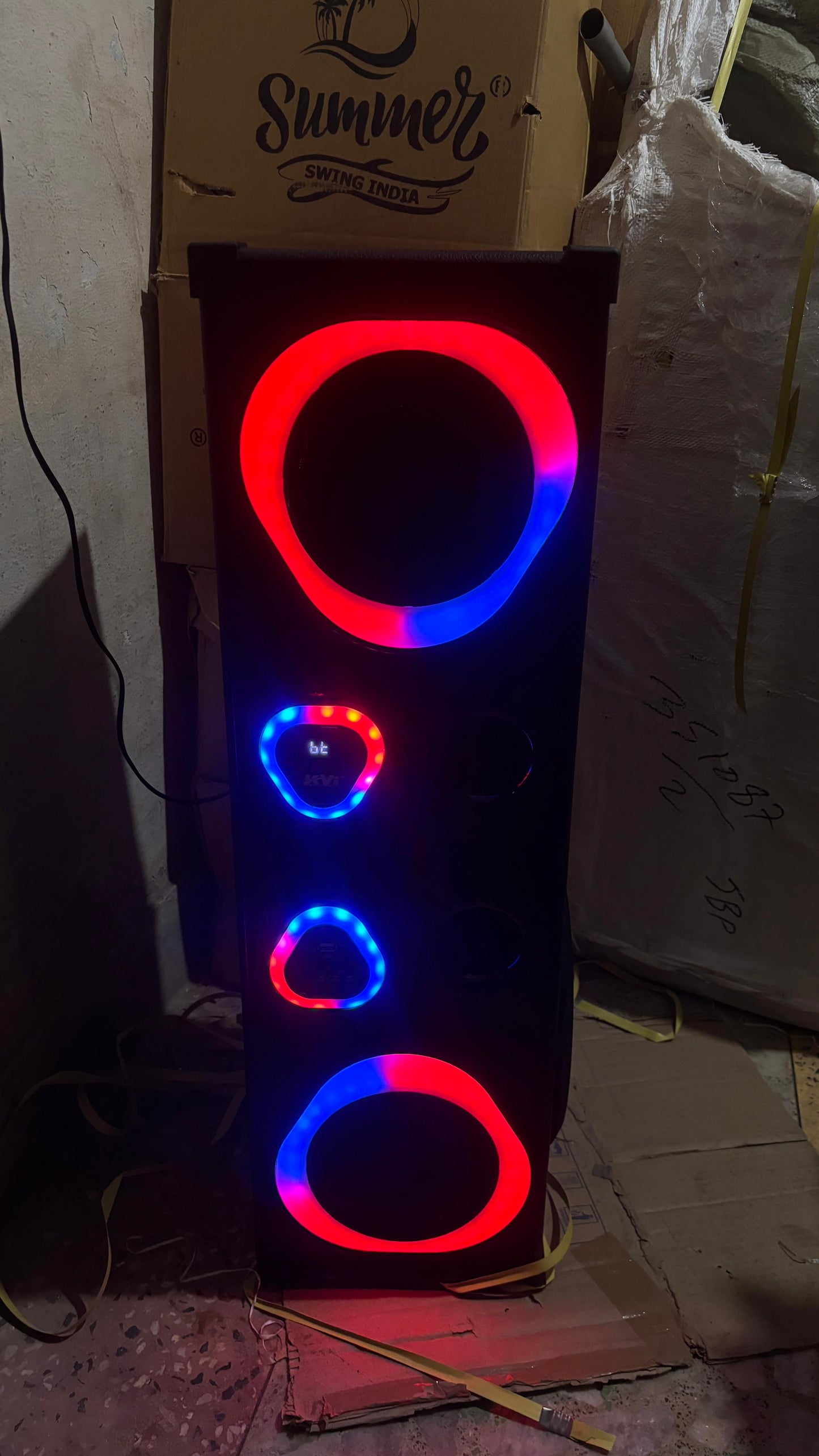 MAHA LSK GABBAR 2.1 Hi-Fi Floor Standing Multimedia Speaker System with Dual 8" Woofers and RGB Lights