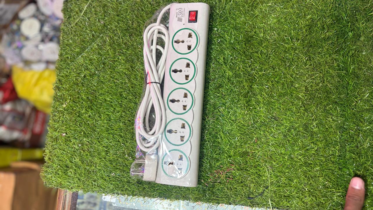 LSK MAHA™ 5-in-1 Universal Power Strip | 6A 240V Heavy Duty Extension Cord with Short-Circuit Protection