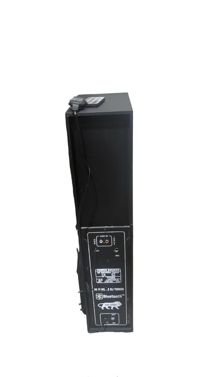 Maha LSK BIG BLASTER Bluetooth Tower Speaker - Wood Finish, Dual 5" Woofers, & Dynamic RGB Lights