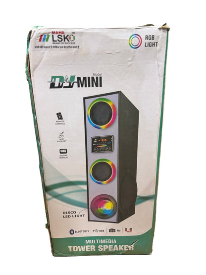 LSK Multimedia DJ Tower Speaker with TWS, Disco LED Lights, Bluetooth & Wireless Mic Support