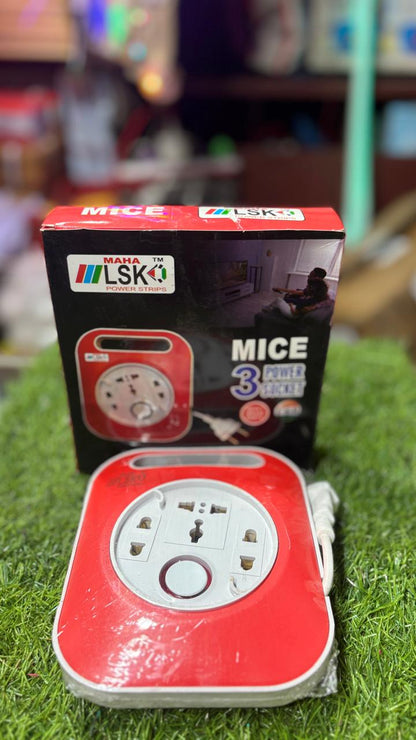 LSK MAHA™ MICE 3-Way Universal Socket Heavy Duty Extension Board / Power Strip