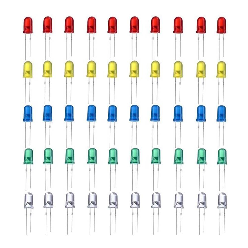 Led Combo (R-G-Y-B-W) 5mm 10pcs each