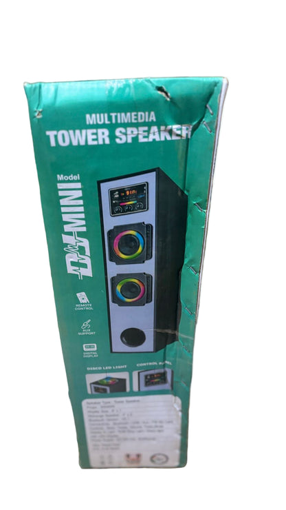 Maha LSKO DJ Mini 30000W PMPO Tower Speaker with TWS, Disco LED Lights & HI-FI Bass