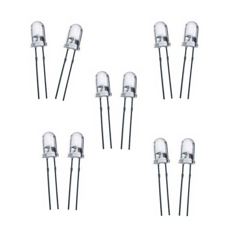 3mm White Green LED (Pack of 10)