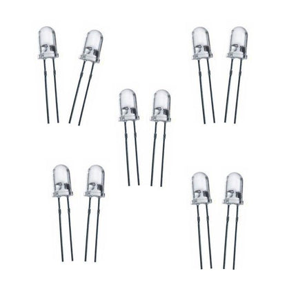 3mm White Green LED (Pack of 10)